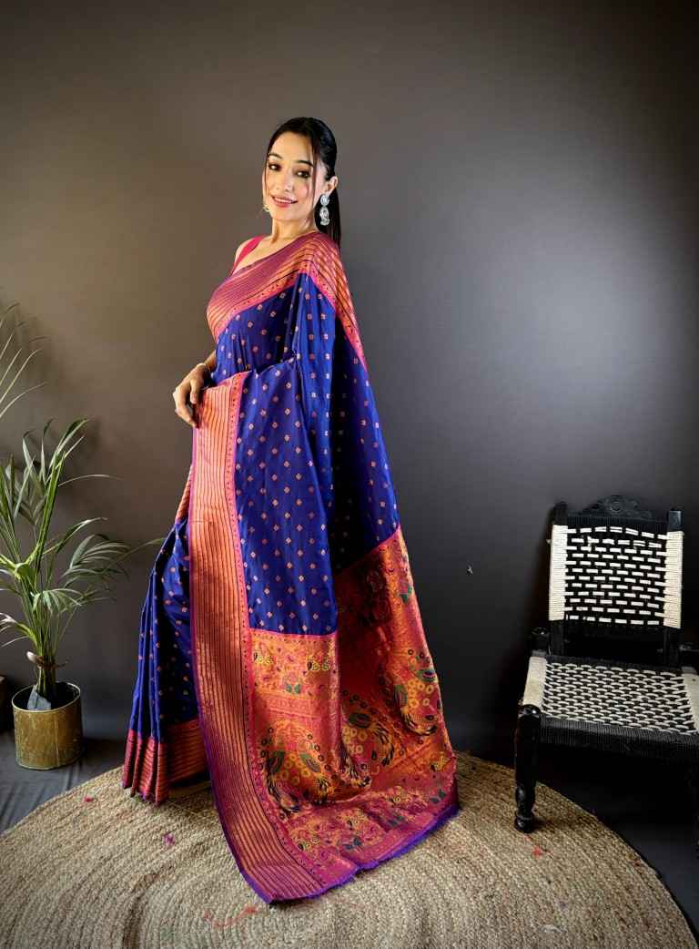 SOFT PAITHANI SILK RICH PALLU AND HEAVY ZARI MINA WORK SAREE AT WHOLESALE PRICE
