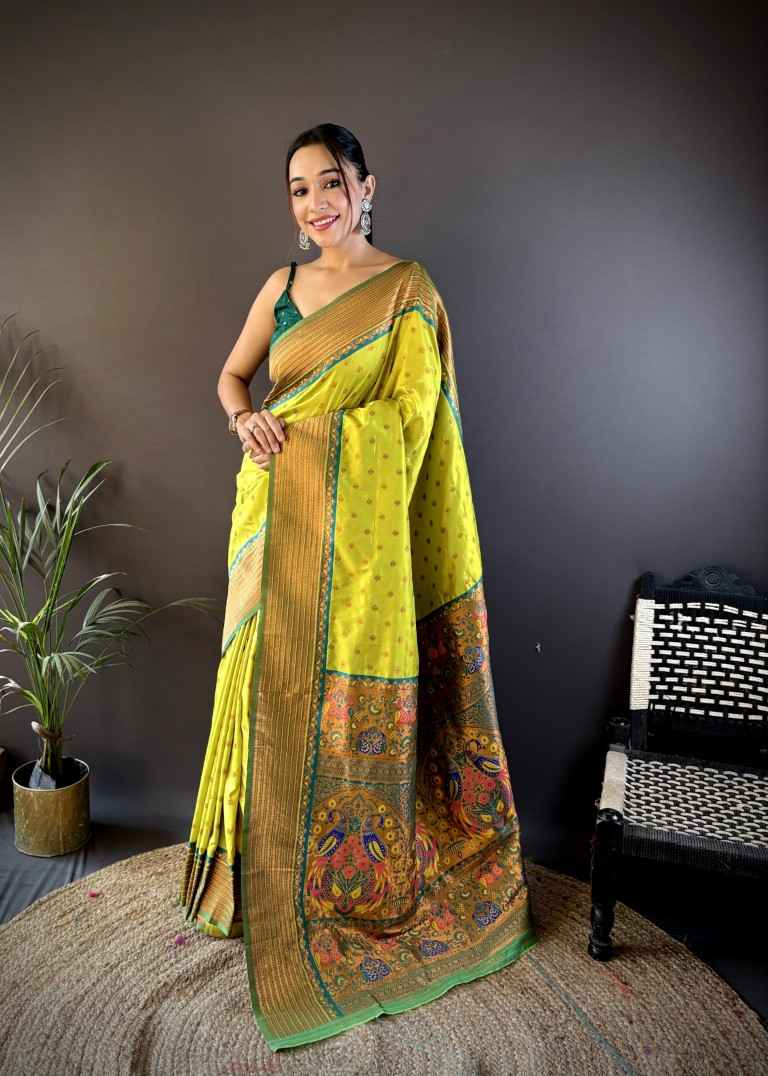 SOFT PAITHANI SILK RICH PALLU AND HEAVY ZARI MINA WORK SAREE AT WHOLESALE PRICE
