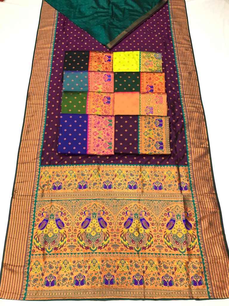 SOFT PAITHANI SILK RICH PALLU AND HEAVY ZARI MINA WORK SAREE AT WHOLESALE PRICE
