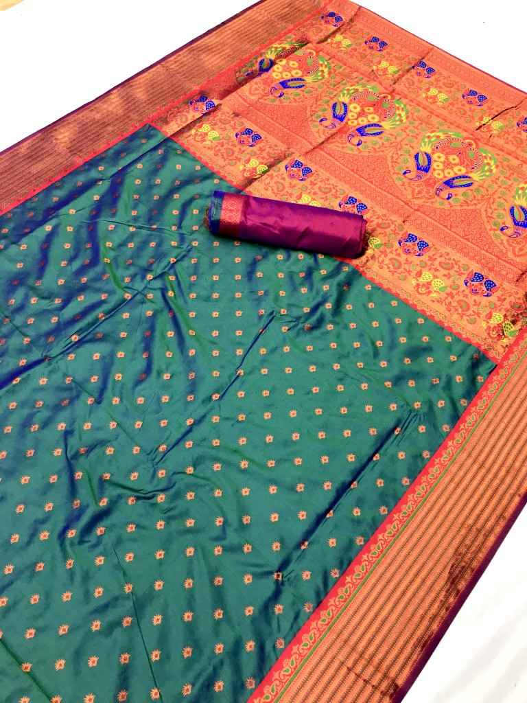 SOFT PAITHANI SILK RICH PALLU AND HEAVY ZARI MINA WORK SAREE AT WHOLESALE PRICE