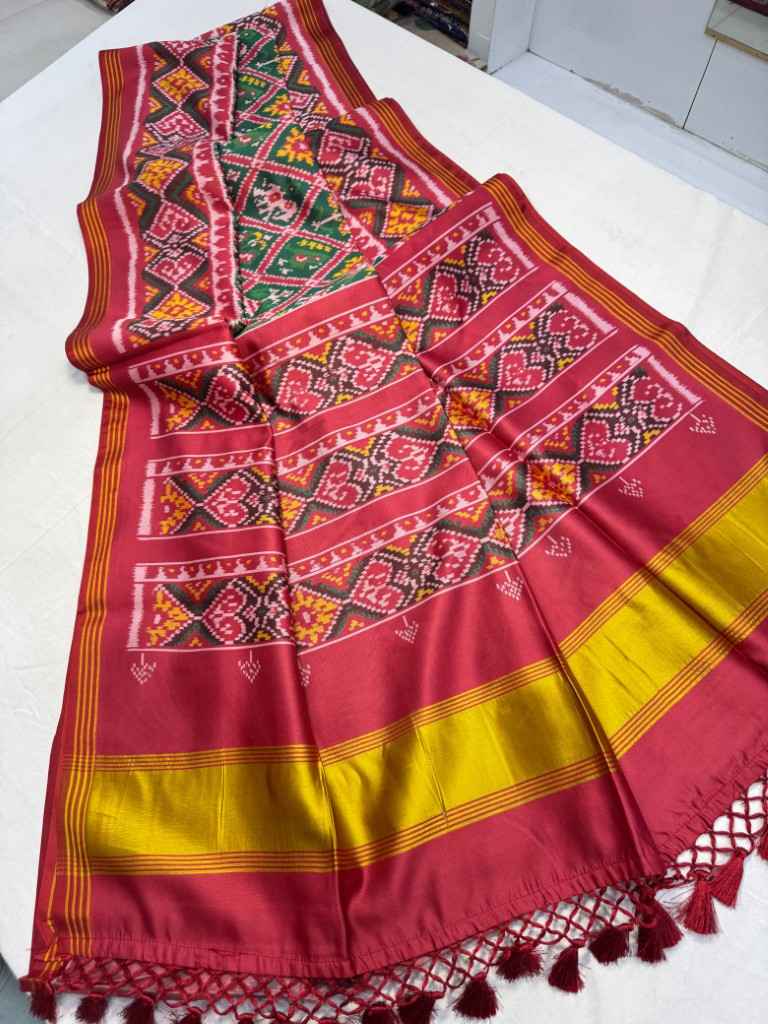 SOFT PURE PATOLA SILK WITH IKKAT PRINT SAREE AT WHOLESALE PRICE