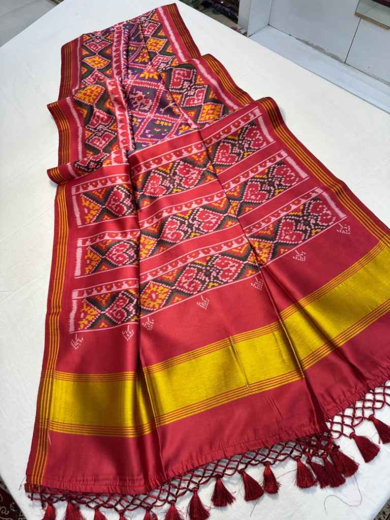 SOFT PURE PATOLA SILK WITH IKKAT PRINT SAREE AT WHOLESALE PRICE
