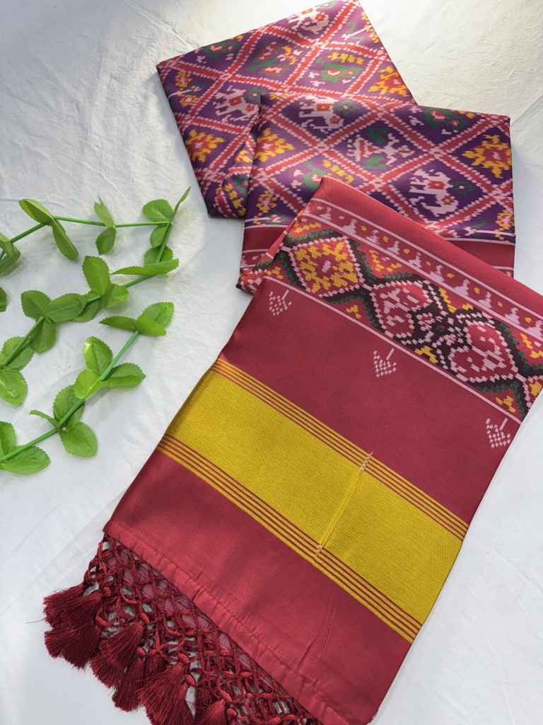 SOFT PURE PATOLA SILK WITH IKKAT PRINT SAREE AT WHOLESALE PRICE