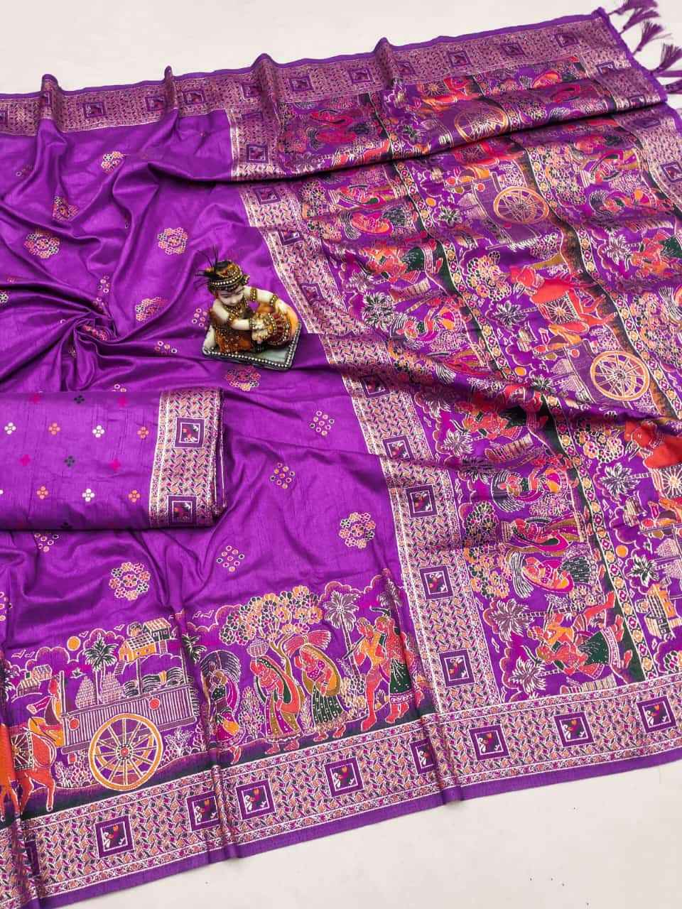 SOFT RAJWADI NYLON VISCOSE PASHMINA WEAVING SILK SAREE AT WHOLESALE PRICE