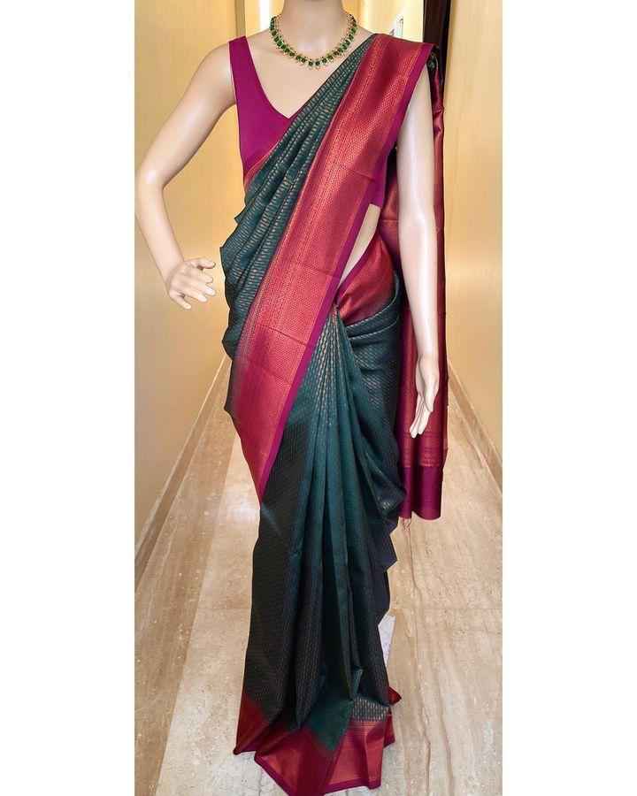 SOFT SILK JACQUARD WORK WITH RICH PALLU SAREE CODE 206 AT WHOLESALE PRICE