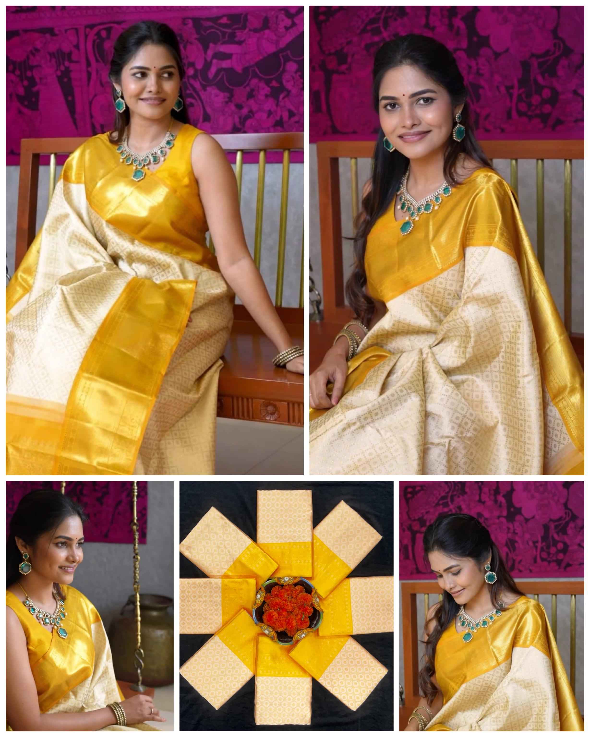 SOFT SILK JACQUARD WORK WITH RICH PALLU SAREE CODE 6044 AT WHOLESALE PRICE