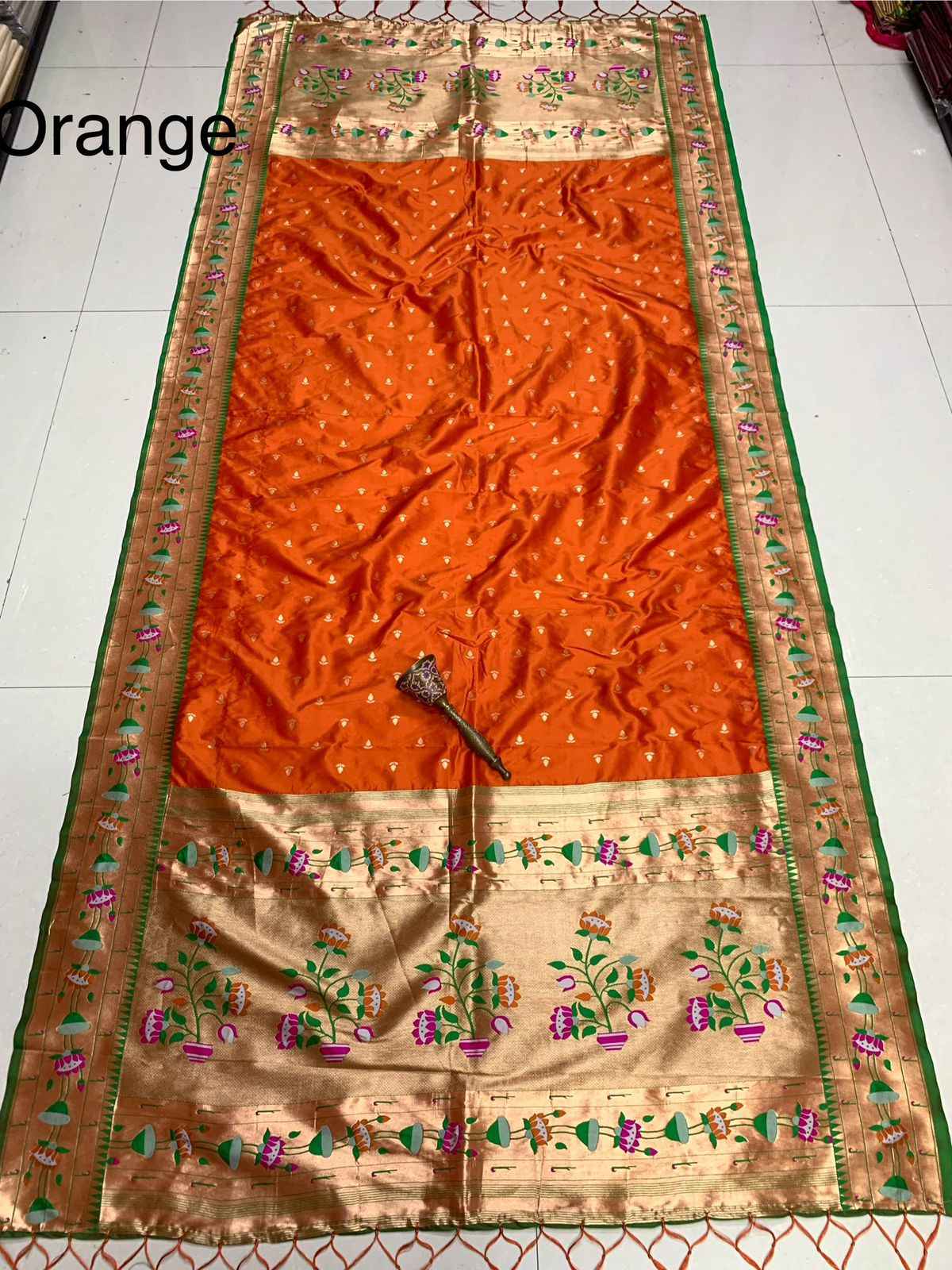 SOFT SILK JARI WEAVING FLOWER BORDER DUPTTA AT WHOLESALE PRICE