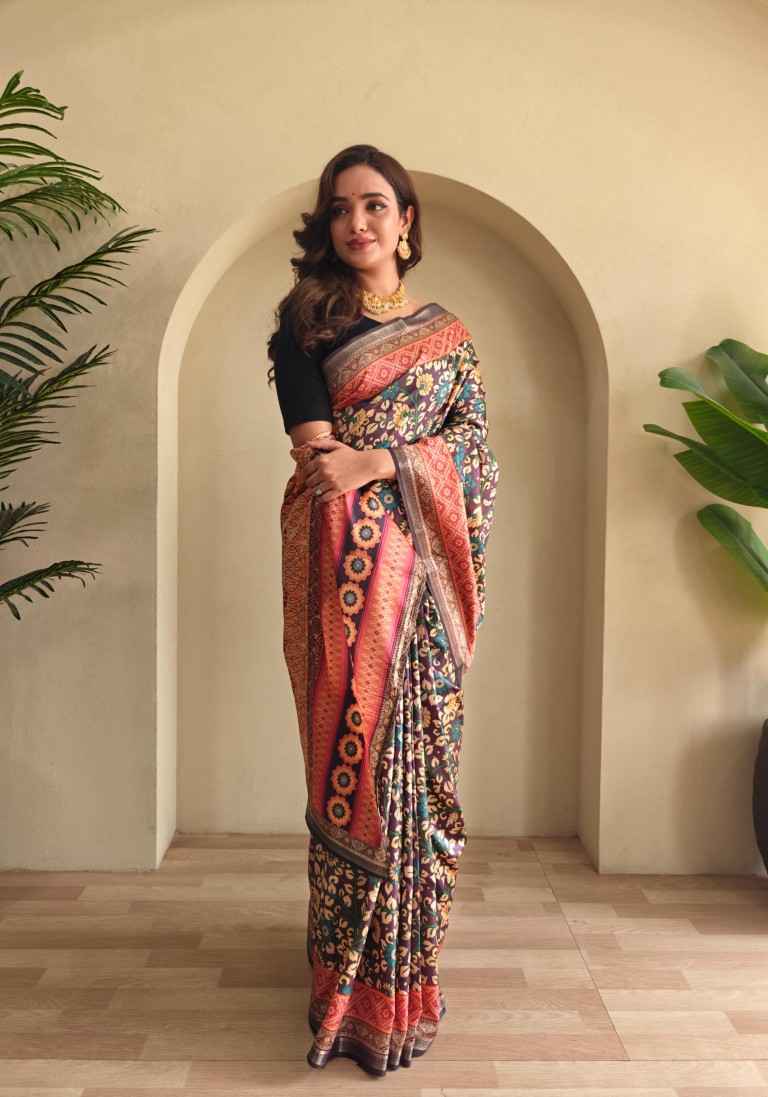 SOFT SILK KALAMKARI FUSION PRINTED SAREE AT WHOLESALE PRICE