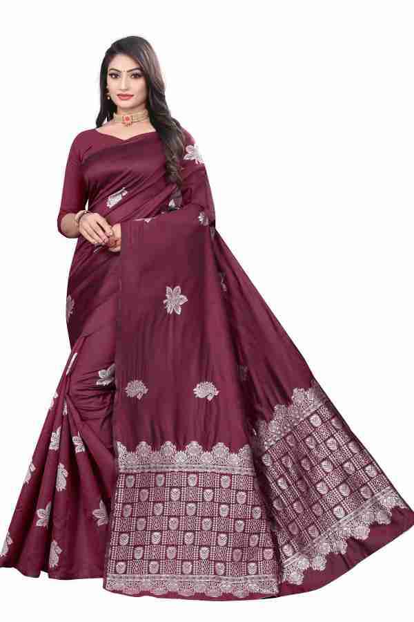 SOFT SILK RICH PALLU AND JACQUARD WORK SAREE CODE 100 AT WHOLESALE PRICE