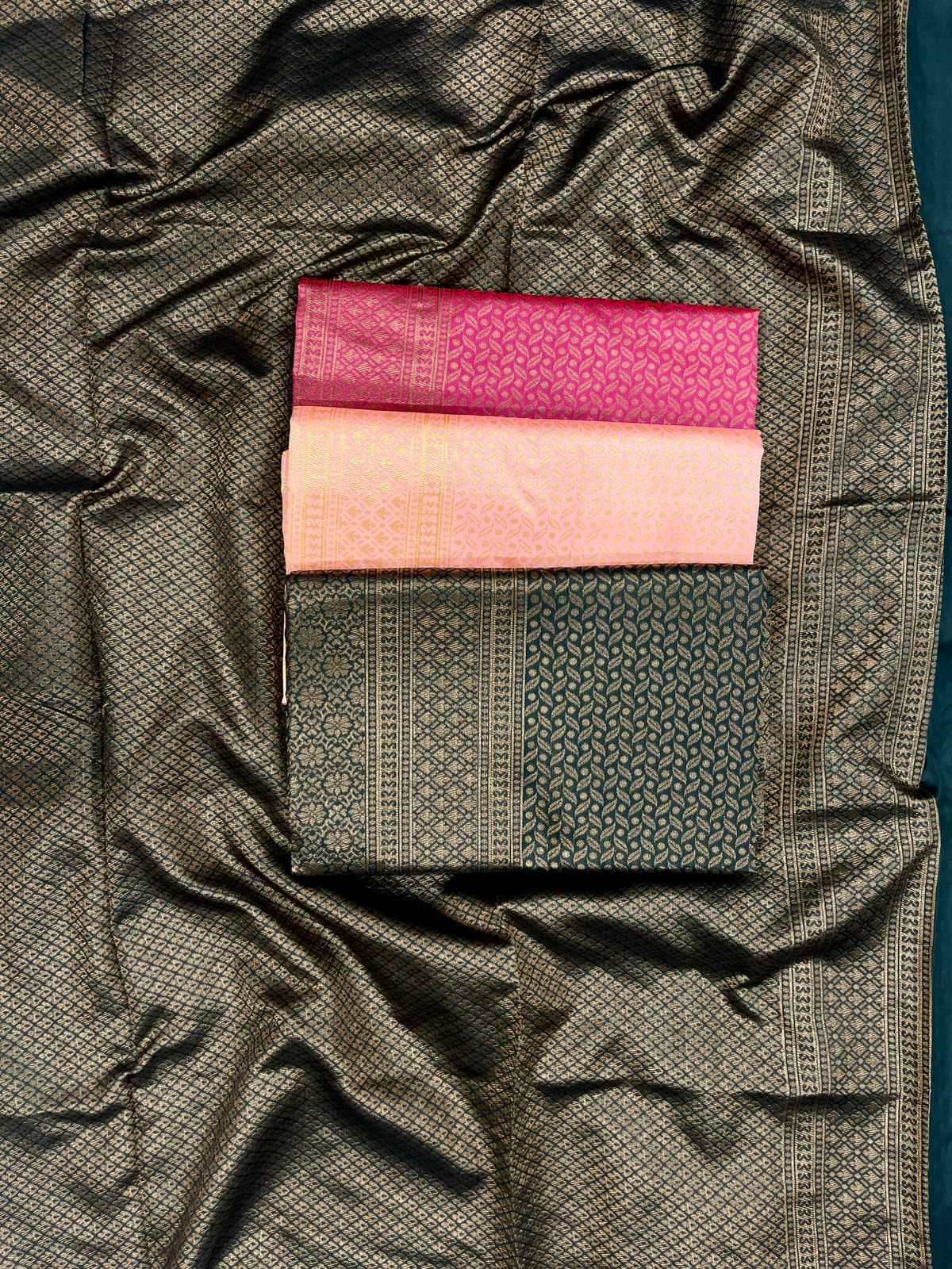 SOFT SILK RICH PALLU AND JACQUARD WORK SAREE CODE 150 AT WHOLESALE PRICE