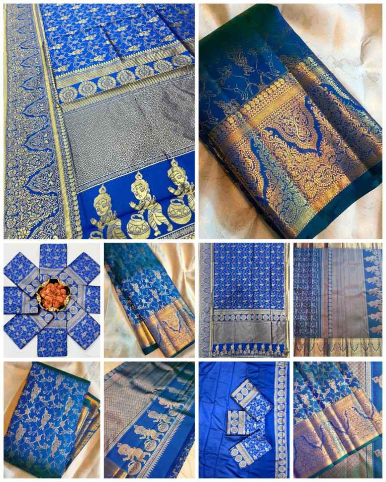 SOFT SILK RICH PALLU AND JACQUARD WORK SAREE CODE 6000 AT WHOLESALE PRICE