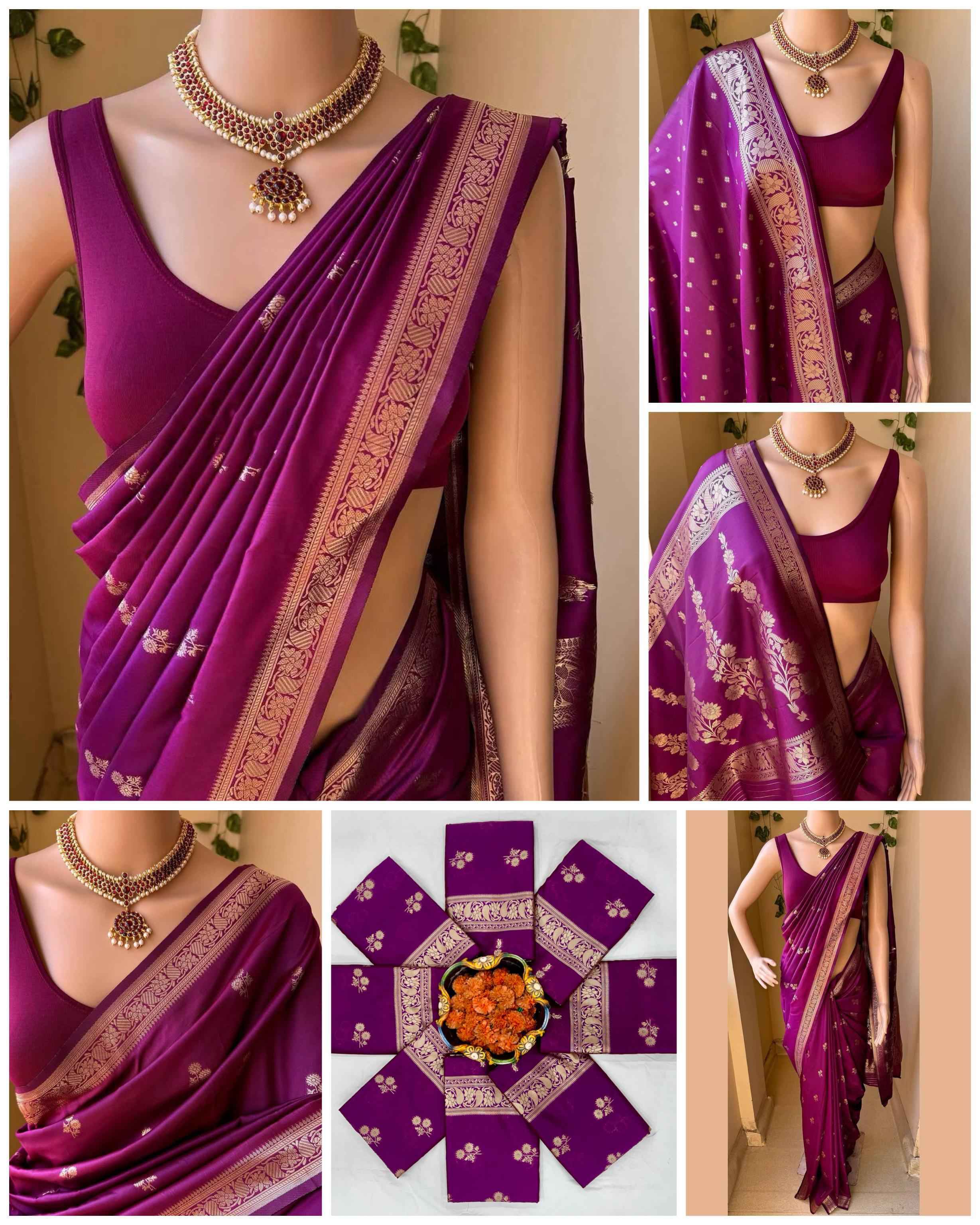 SOFT SILK RICH PALLU AND JACQUARD WORK SAREE CODE 6045 AT WHOLESALE PRICE