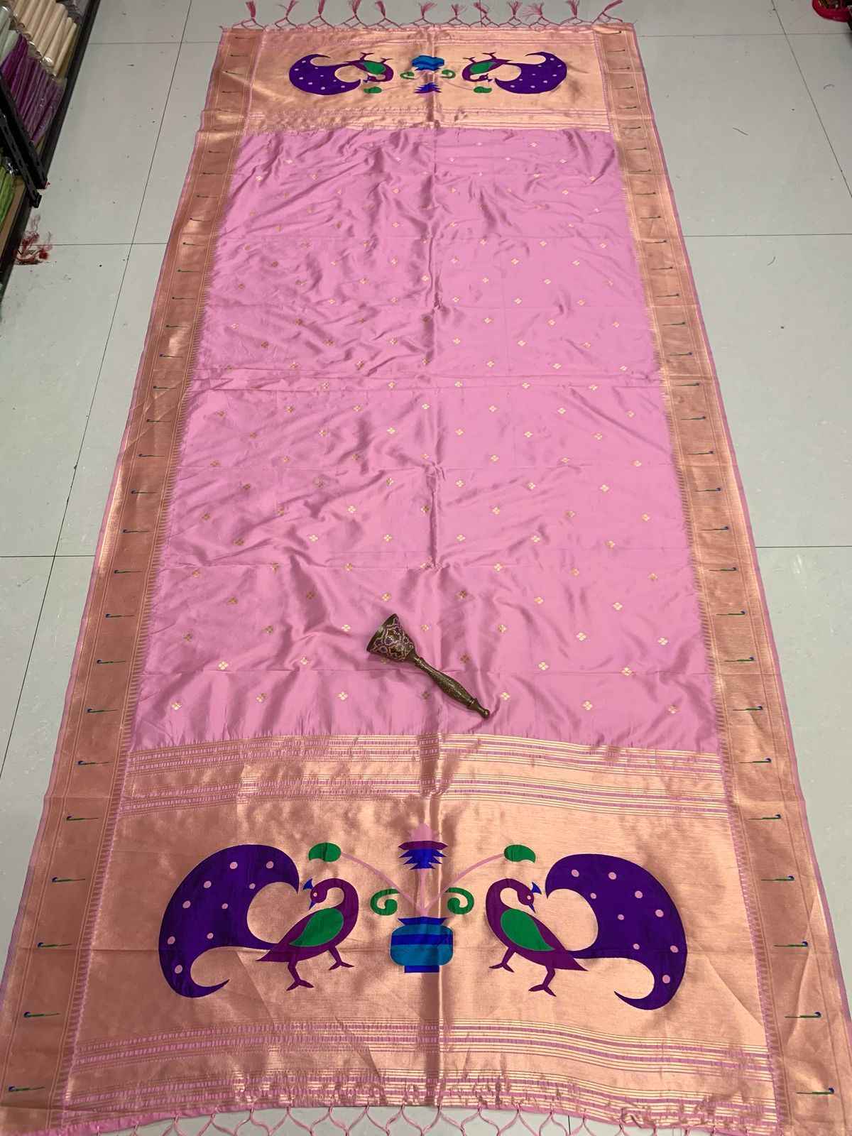 SOFT SILK TEMPLE BORDER AND BROCKET BUTTI DUPATTA AT WHOLESALE PRICE