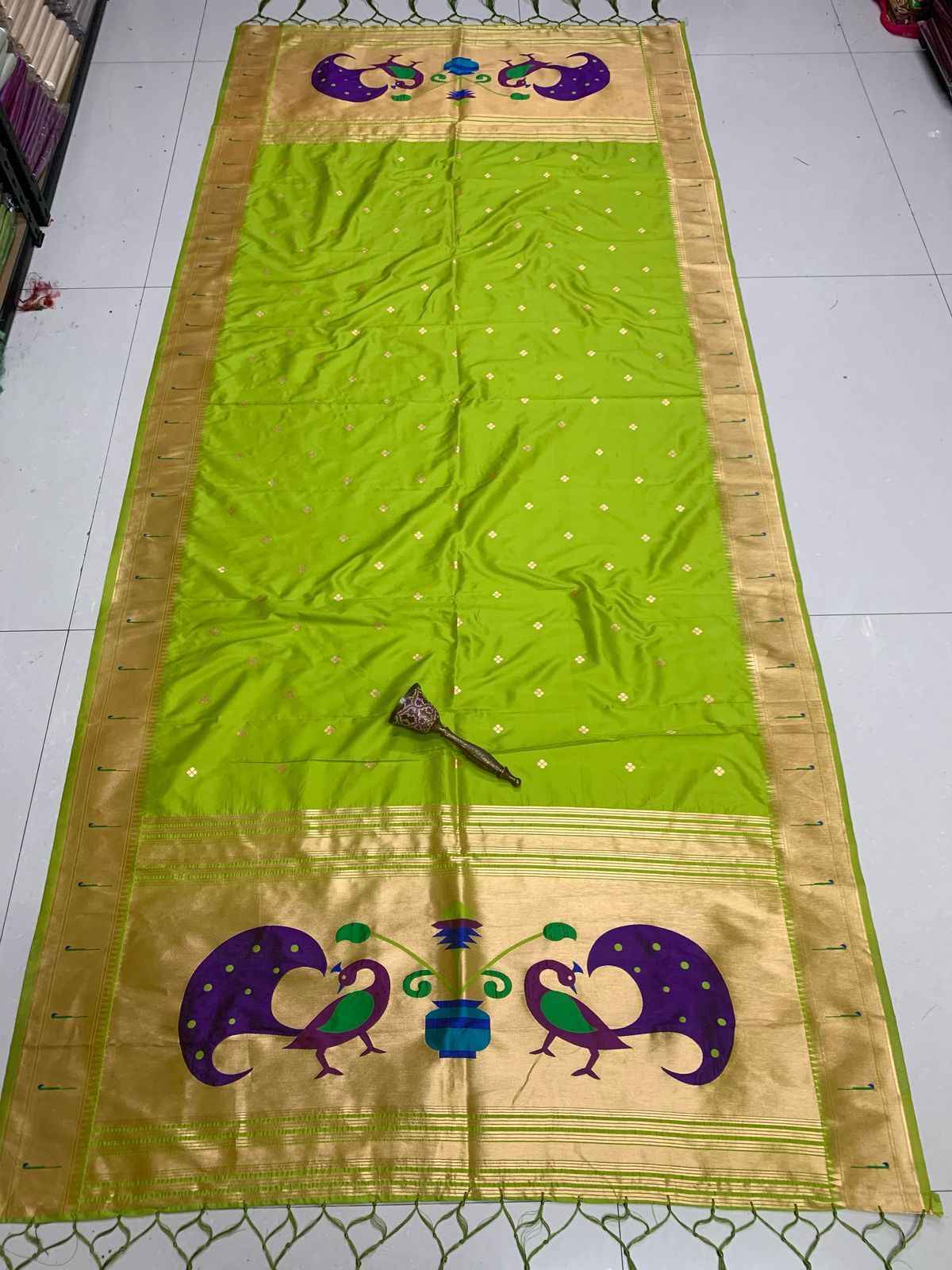 SOFT SILK TEMPLE BORDER AND BROCKET BUTTI DUPATTA AT WHOLESALE PRICE