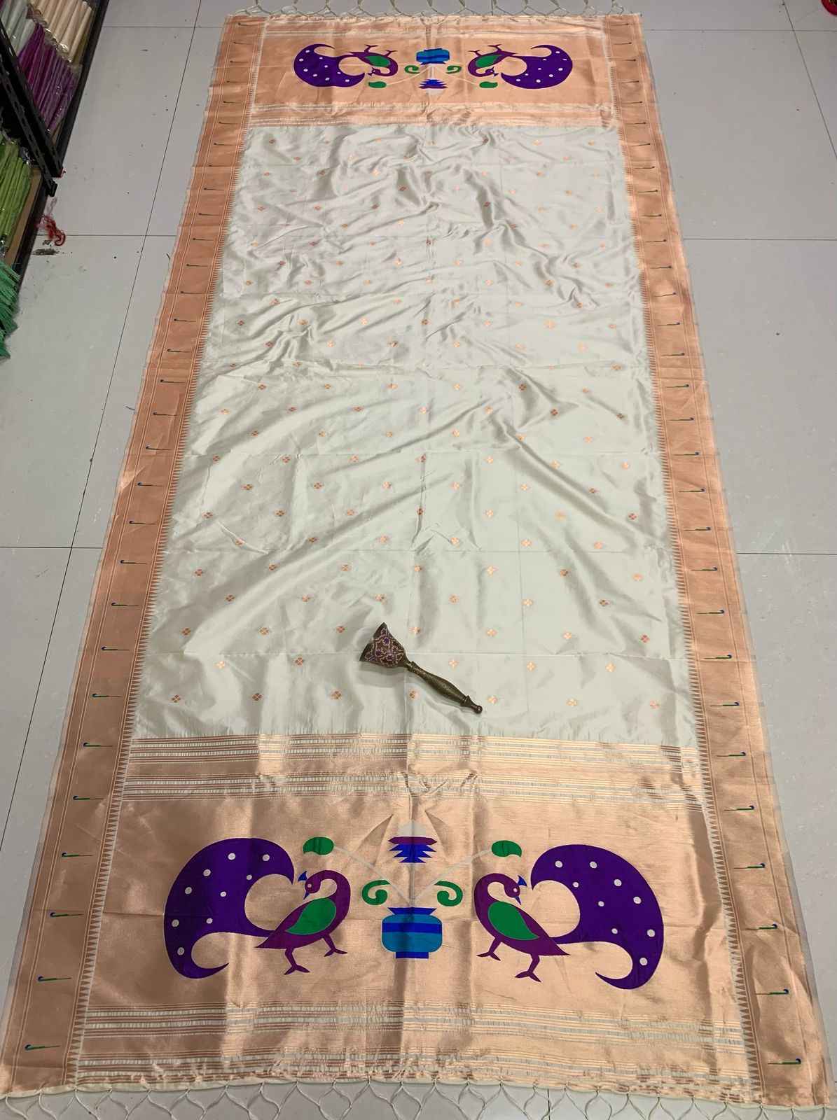 SOFT SILK TEMPLE BORDER AND BROCKET BUTTI DUPATTA AT WHOLESALE PRICE