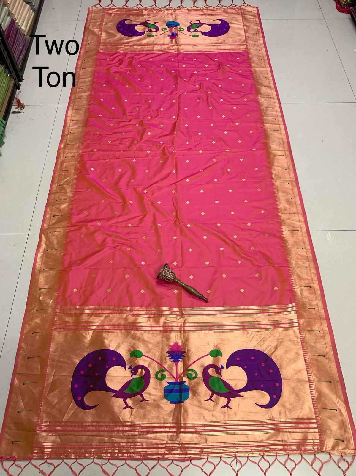 SOFT SILK TEMPLE BORDER AND BROCKET BUTTI DUPATTA AT WHOLESALE PRICE