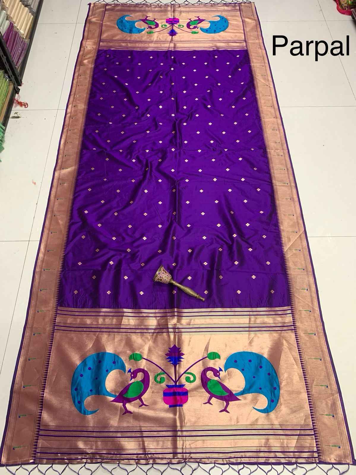 SOFT SILK TEMPLE BORDER AND BROCKET BUTTI DUPATTA AT WHOLESALE PRICE