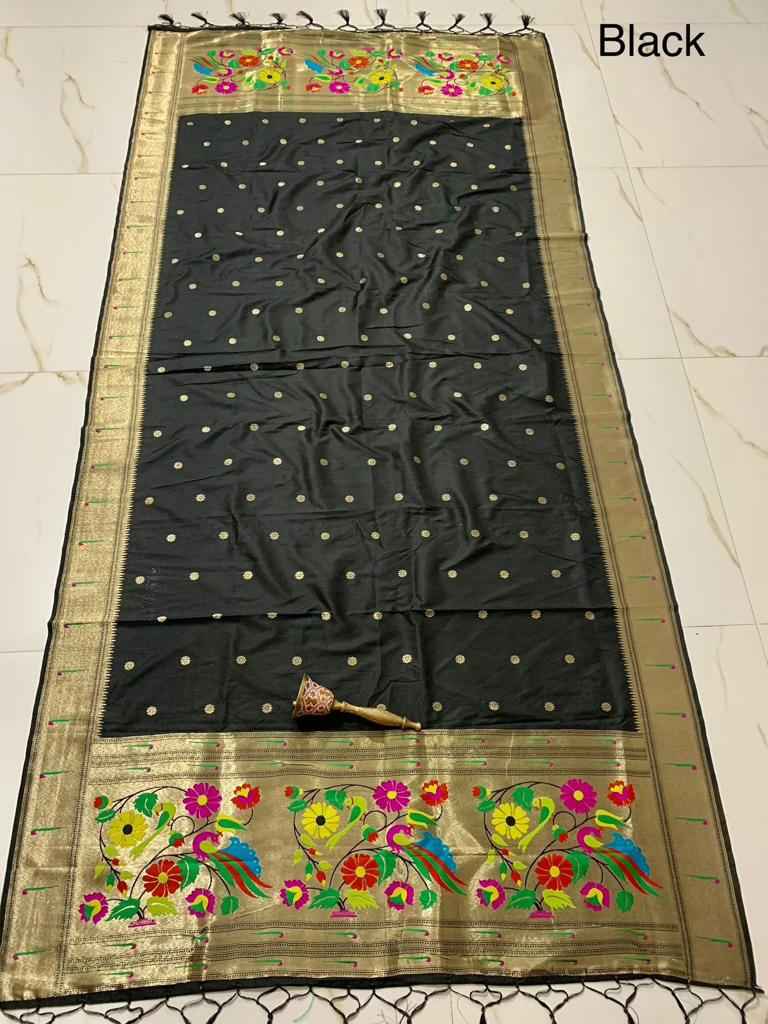 SOFT SILK ZARI TEMPLE BORDER BUTTI DESIGN DUPATTA AT WHOLESALE PRICE