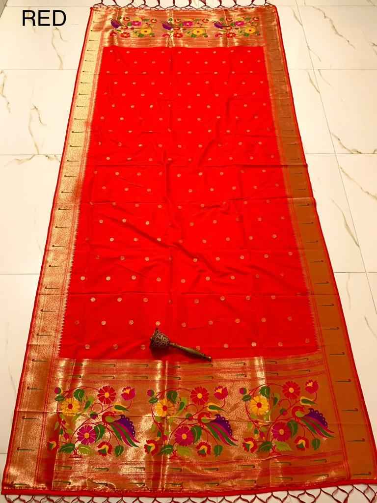 SOFT SILK ZARI TEMPLE BORDER BUTTI DESIGN DUPATTA AT WHOLESALE PRICE