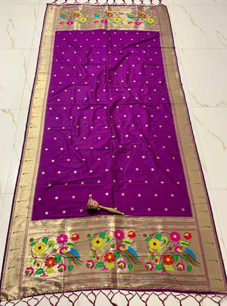 SOFT SILK ZARI TEMPLE BORDER BUTTI DESIGN DUPATTA AT WHOLESALE PRICE