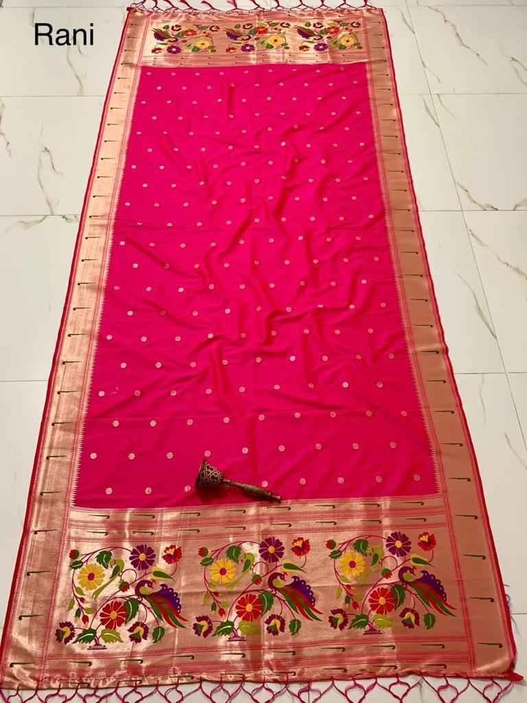 SOFT SILK ZARI TEMPLE BORDER BUTTI DESIGN DUPATTA AT WHOLESALE PRICE