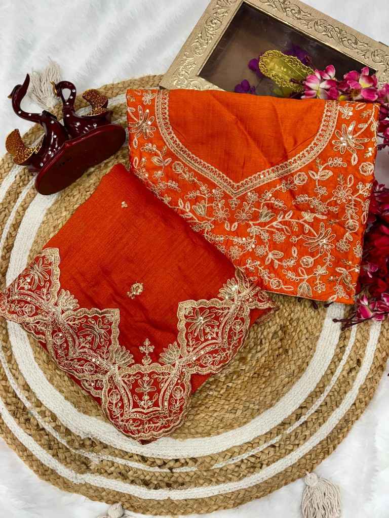 SOFT VICHITRA SILK CORDING WITH SEQUENCE EMBROIDERY WORK SAREE AT WHOLESALE PRICE