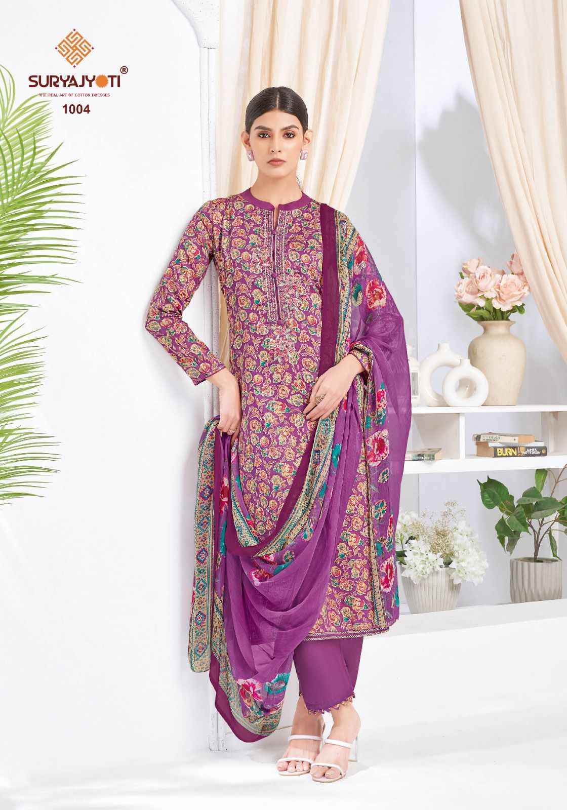 SURYAJYOTI KALPANA VOL-01 JAAM SATIN PRINTED DRESS MATERIAL AT WHOLESALE PRICE