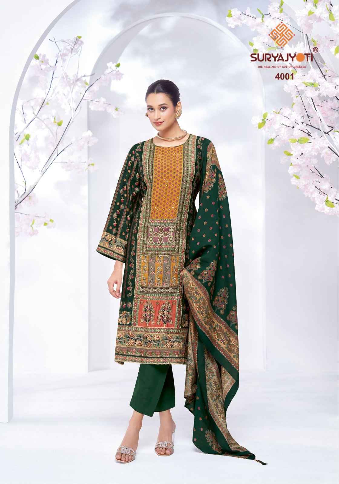 SURYAJYOTI KANCHAN VOL-04 PURE MODAL DISCHARGE PRINTED DRESS MATERIAL AT WHOLESALE PRICE
