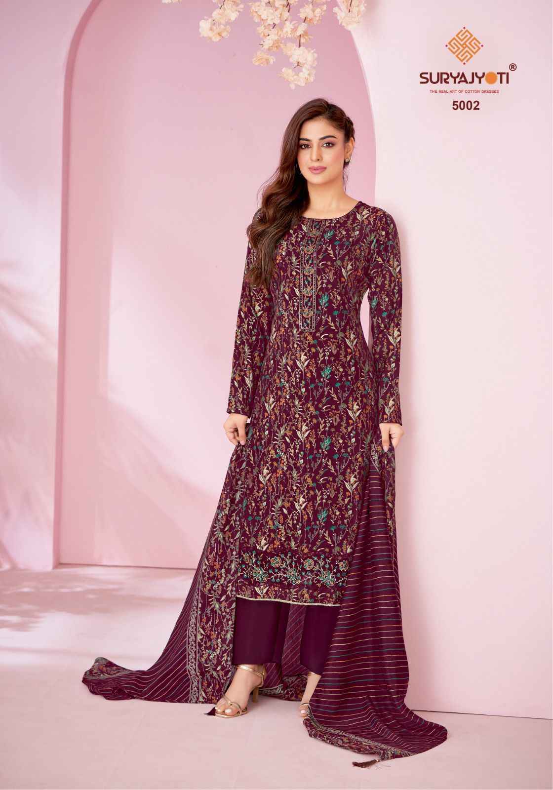 SURYAJYOTI KANIKA VOL-05 PURE MODAL DISCHARGE PRINT DRESS MATERIAL AT WHOLESALE PRICE