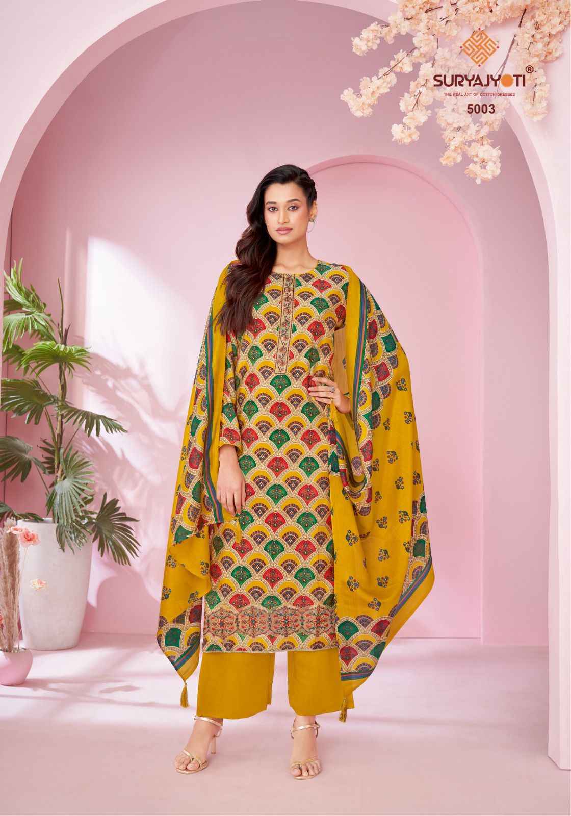 SURYAJYOTI KANIKA VOL-05 PURE MODAL DISCHARGE PRINT DRESS MATERIAL AT WHOLESALE PRICE
