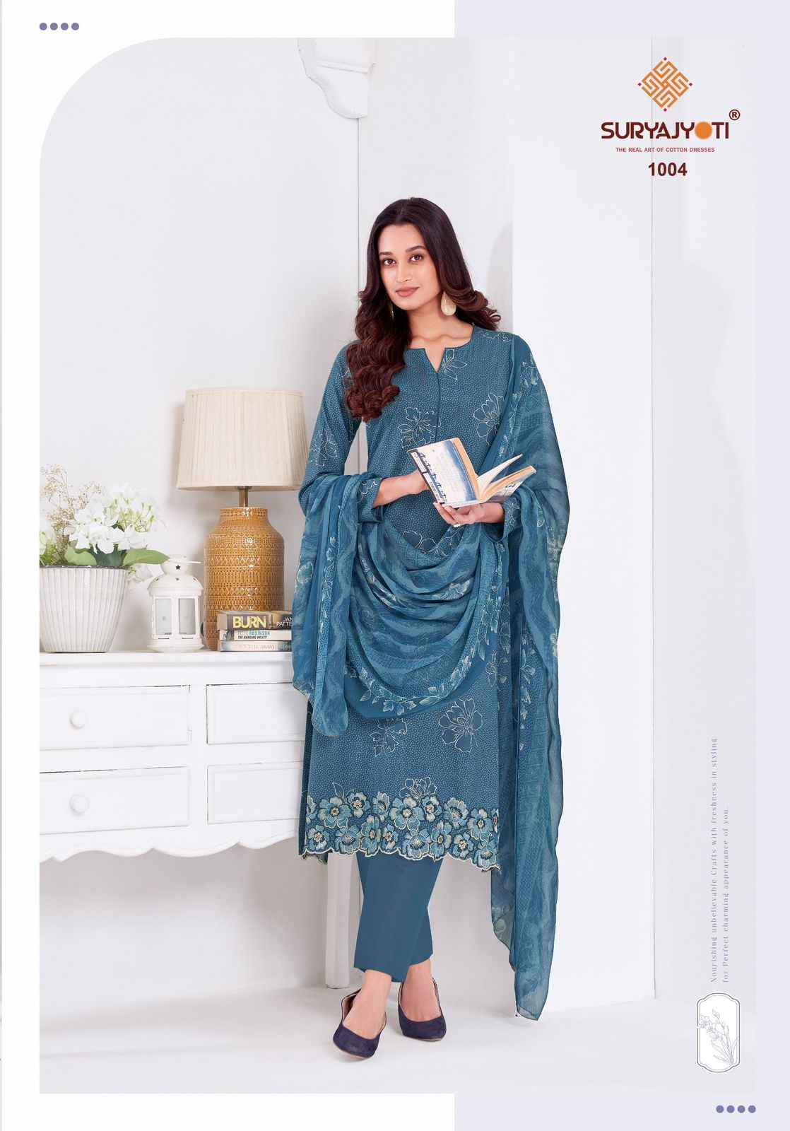 SURYAJYOTI KASHYA VOL-01 PURE LAWN FOIL PRINTED DRESS MATERIAL AT WHOLESALE PRICE