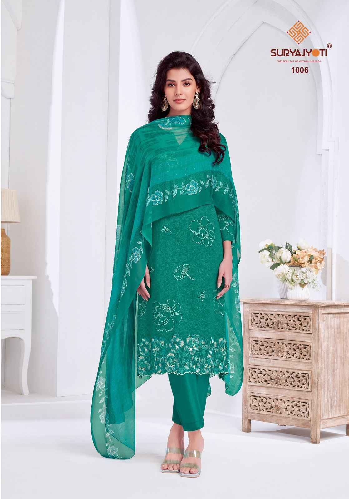 SURYAJYOTI KASHYA VOL-01 PURE LAWN FOIL PRINTED DRESS MATERIAL AT WHOLESALE PRICE