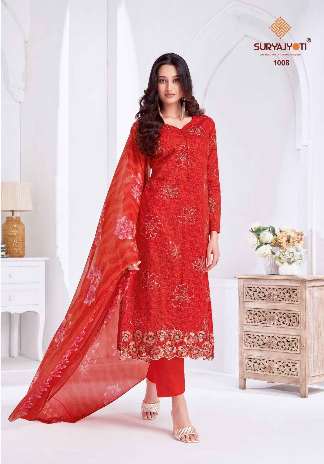 SURYAJYOTI KASHYA VOL-01 PURE LAWN FOIL PRINTED DRESS MATERIAL AT WHOLESALE PRICE