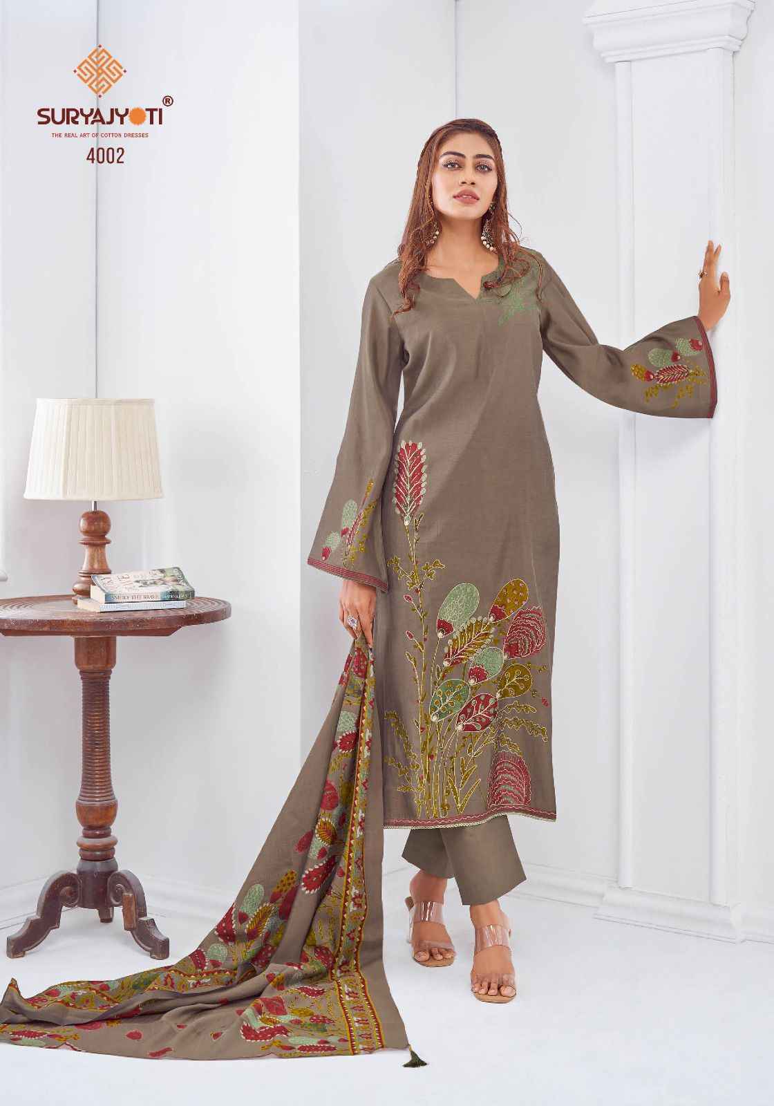 SURYAJYOTI PRABHA VOL-04 PURE MODAL DISCHARGE PRINTED DRESS MATERIAL AT WHOLESALE PRICE
