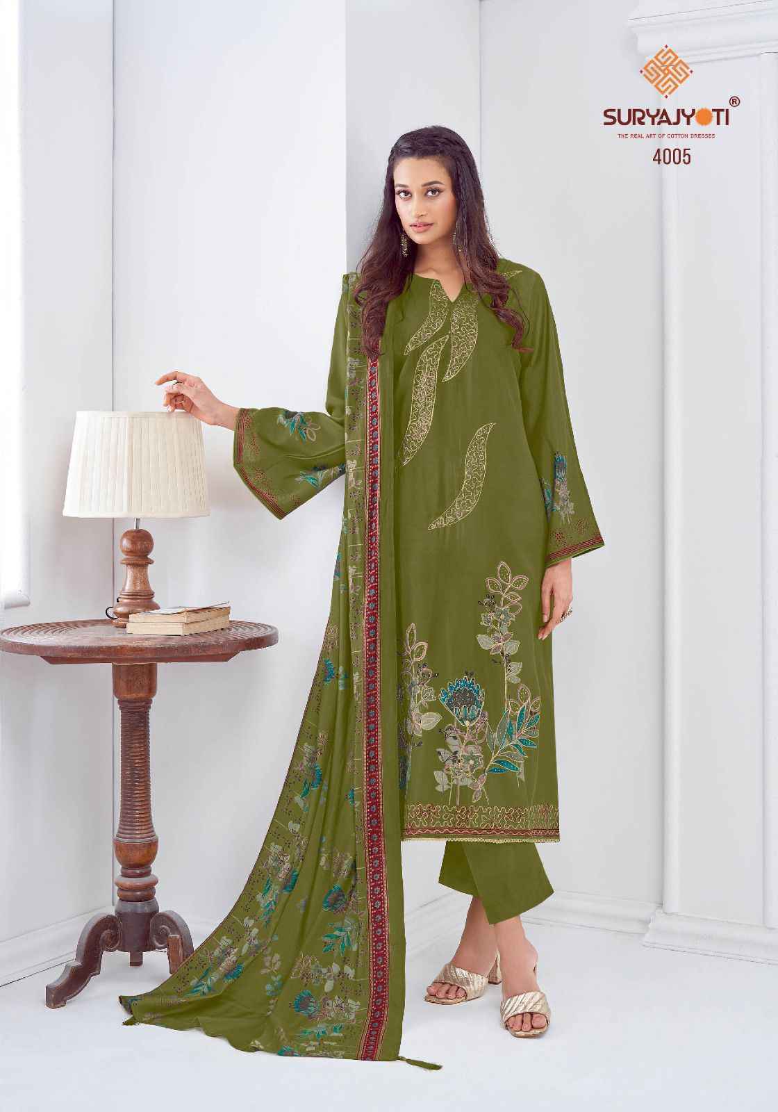 SURYAJYOTI PRABHA VOL-04 PURE MODAL DISCHARGE PRINTED DRESS MATERIAL AT WHOLESALE PRICE