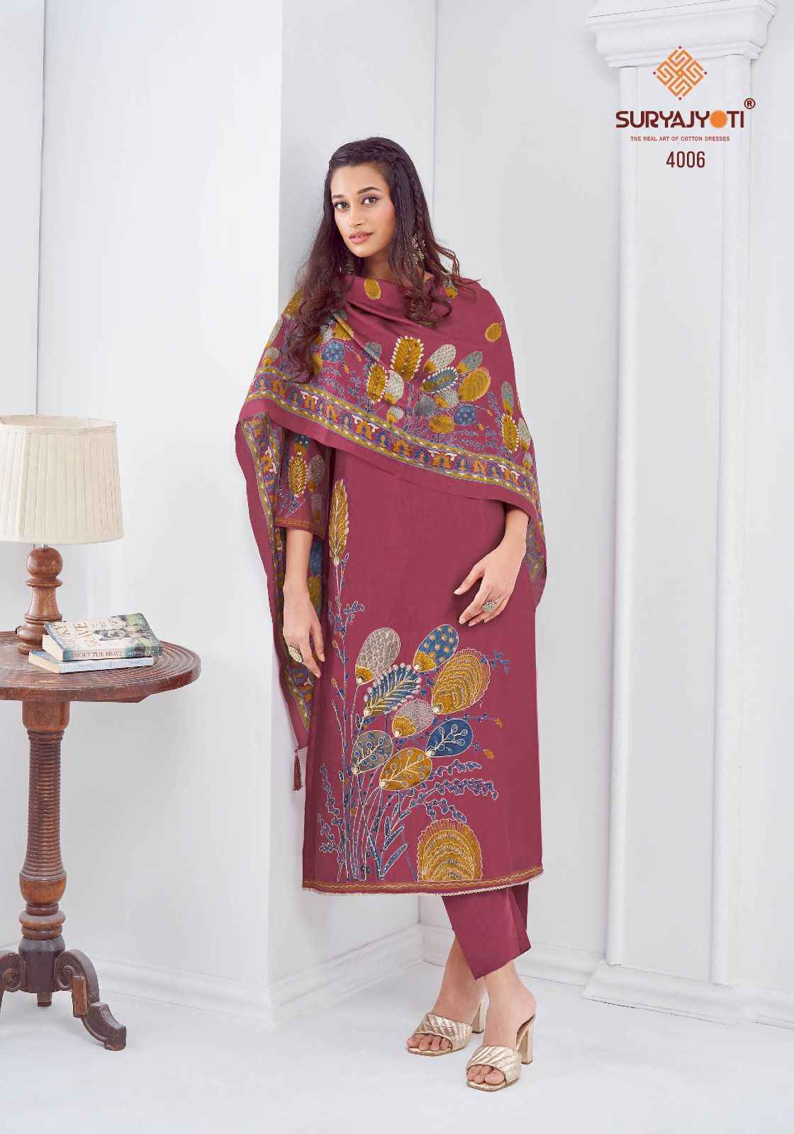 SURYAJYOTI PRABHA VOL-04 PURE MODAL DISCHARGE PRINTED DRESS MATERIAL AT WHOLESALE PRICE