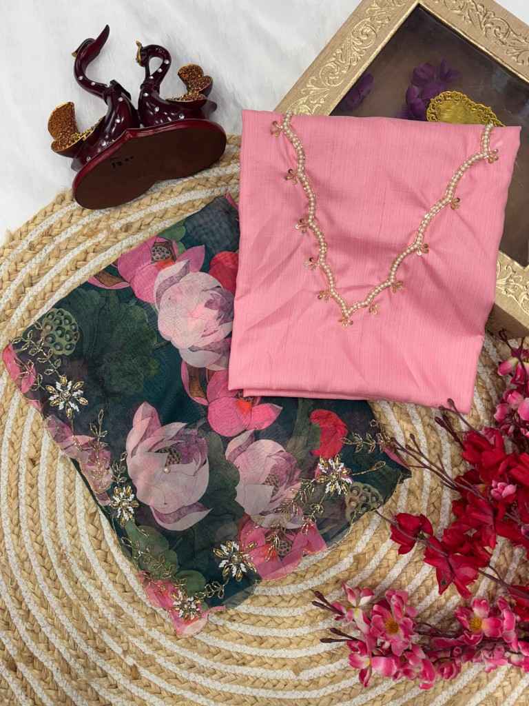 TEBBY SILK FLORAL PRINT WITH KATDANA AND PEARLS HANDWORK SAREE AT WHOLESALE PRICE