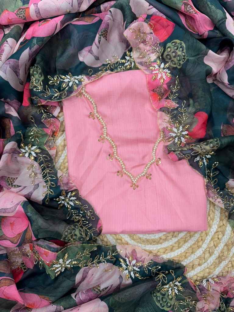 TEBBY SILK FLORAL PRINT WITH KATDANA AND PEARLS HANDWORK SAREE AT WHOLESALE PRICE