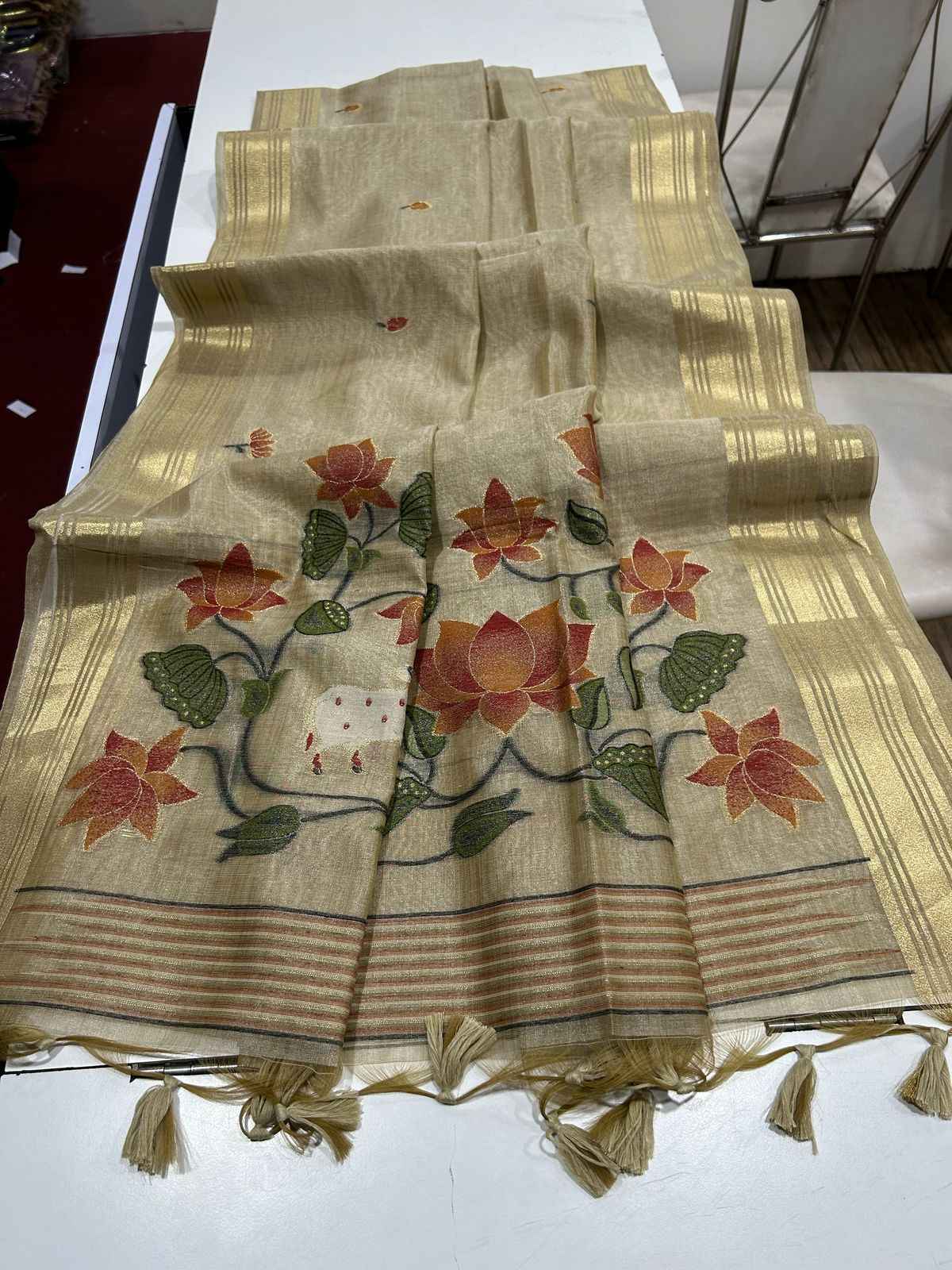 TISSUE SILK PICHWAI TYPE WEAVING SAREE AT WHOLESALE PRICE