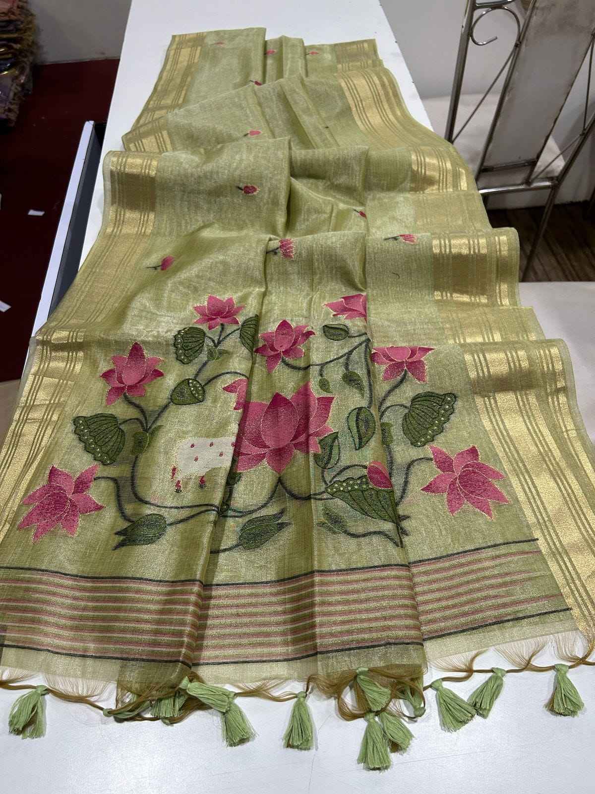 TISSUE SILK PICHWAI TYPE WEAVING SAREE AT WHOLESALE PRICE
