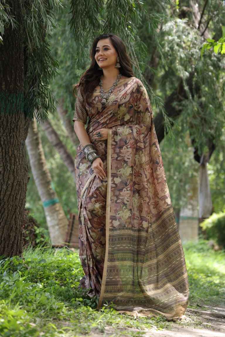 TUSSAR SILK WITH PRINTED PATTERN WEAVING BORDER SAREE AT WHOLESALE PRICE