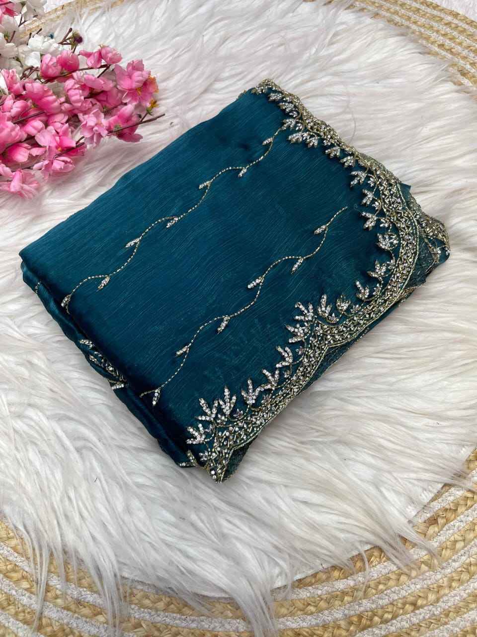 ZIMMY CHOO KHATLI CUT DANA HANDWORK SAREE AT WHOLESALE PRICE
