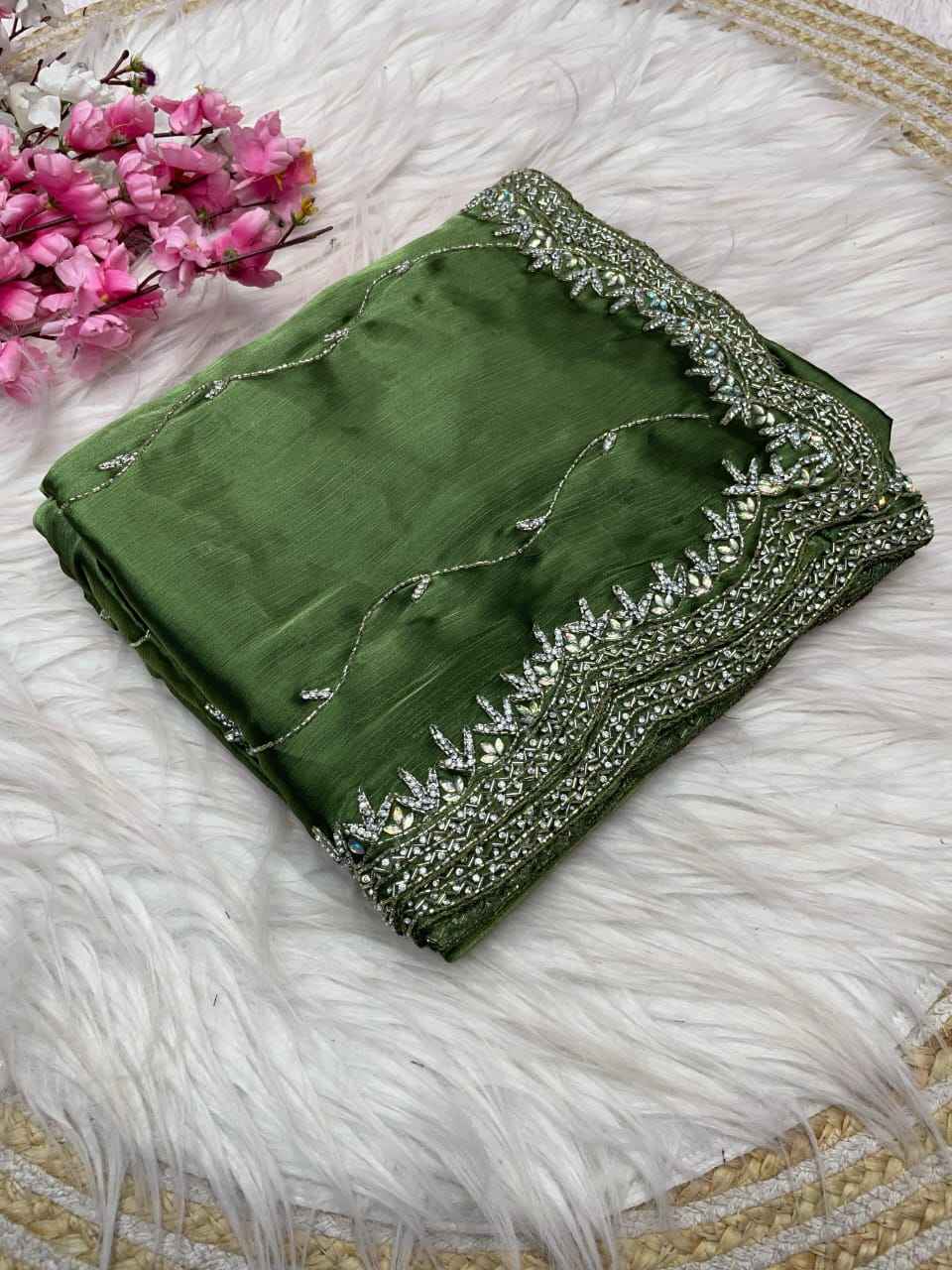 ZIMMY CHOO KHATLI CUT DANA HANDWORK SAREE AT WHOLESALE PRICE