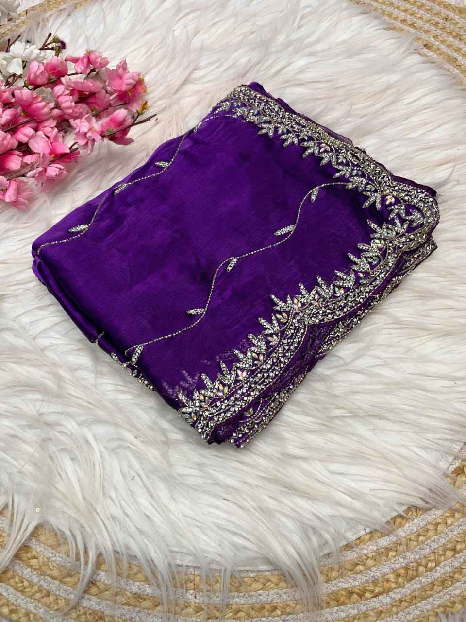 ZIMMY CHOO KHATLI CUT DANA HANDWORK SAREE AT WHOLESALE PRICE
