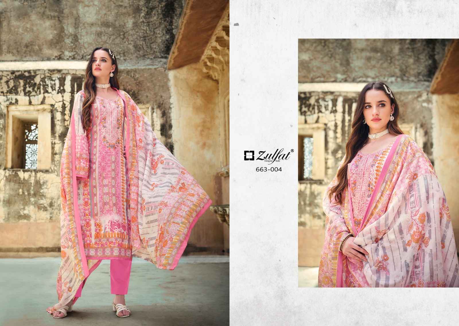 ZULFAT GULNAAZ VOL 5 PURE COTTON EMBROIDERY DRESS MATERIAL AT WHOLESALE PRICE