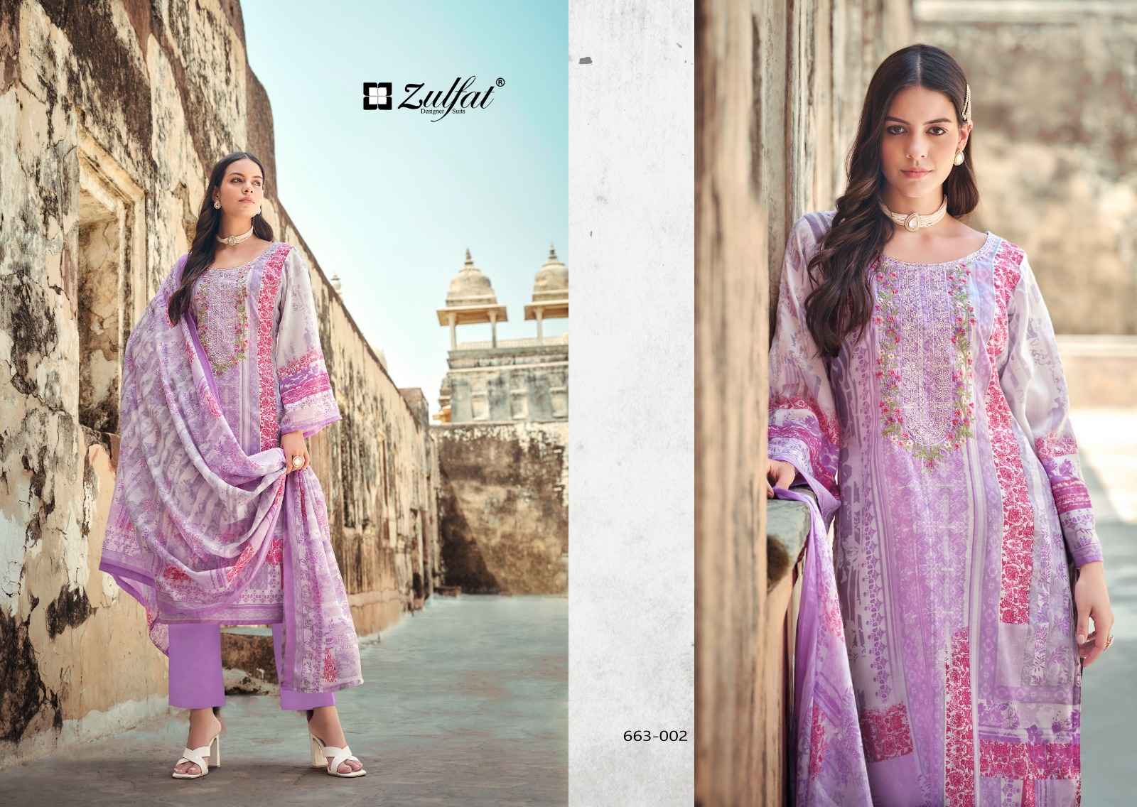 ZULFAT GULNAAZ VOL 5 PURE COTTON EMBROIDERY DRESS MATERIAL AT WHOLESALE PRICE