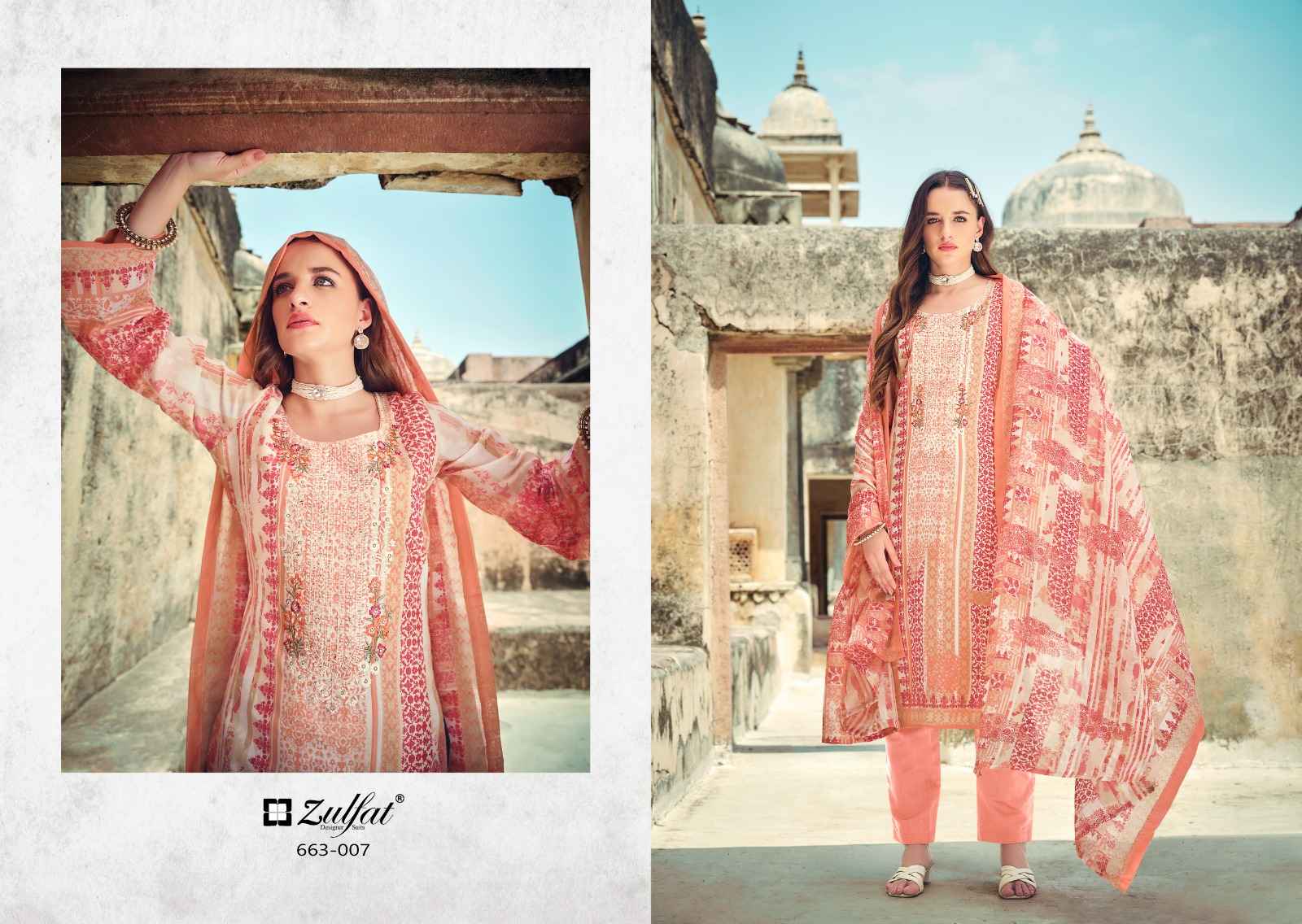 ZULFAT GULNAAZ VOL 5 PURE COTTON EMBROIDERY DRESS MATERIAL AT WHOLESALE PRICE