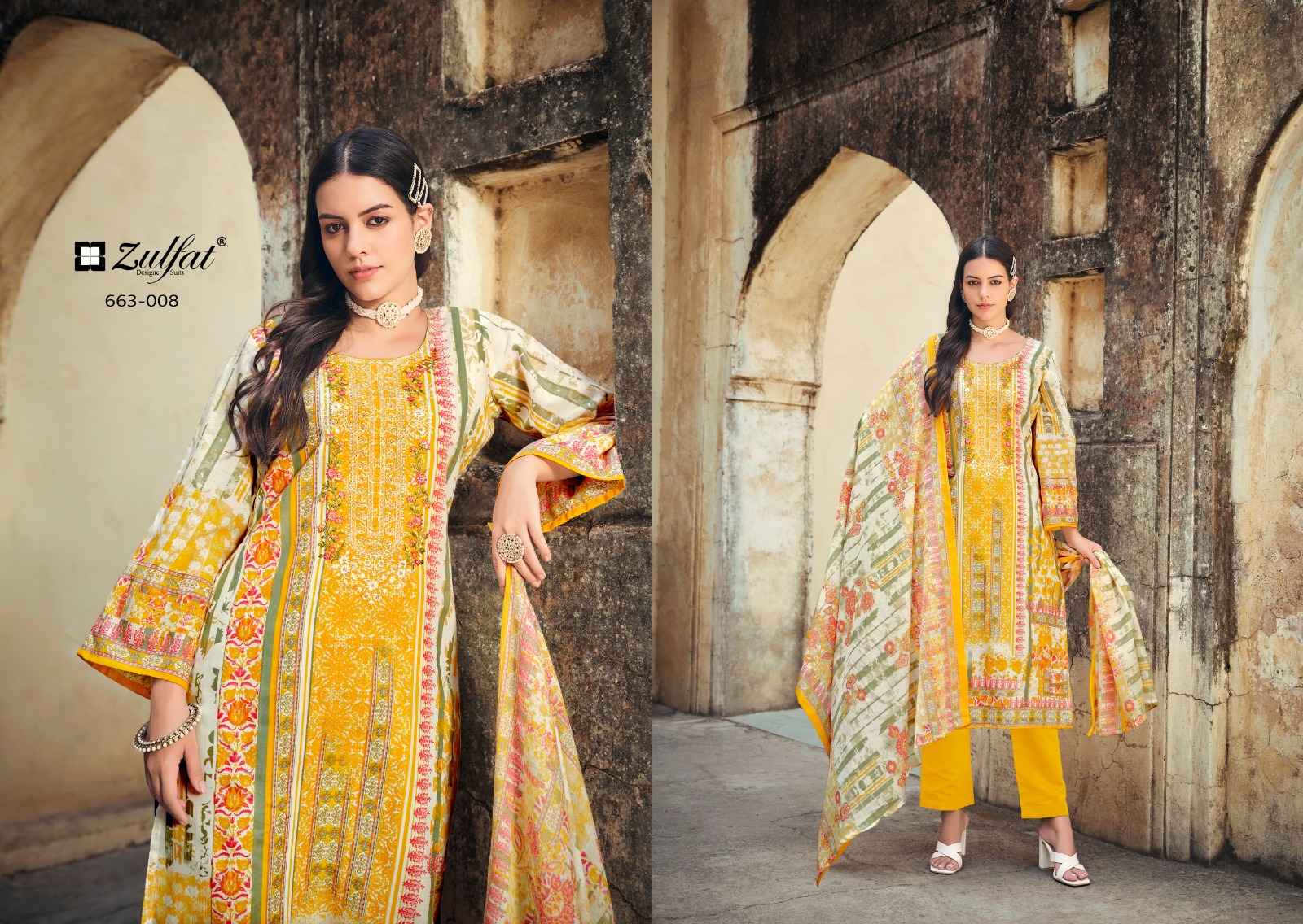 ZULFAT GULNAAZ VOL 5 PURE COTTON EMBROIDERY DRESS MATERIAL AT WHOLESALE PRICE