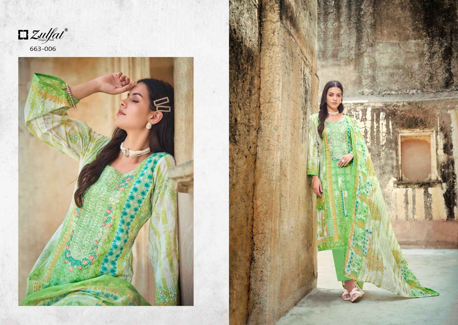 ZULFAT GULNAAZ VOL 5 PURE COTTON EMBROIDERY DRESS MATERIAL AT WHOLESALE PRICE