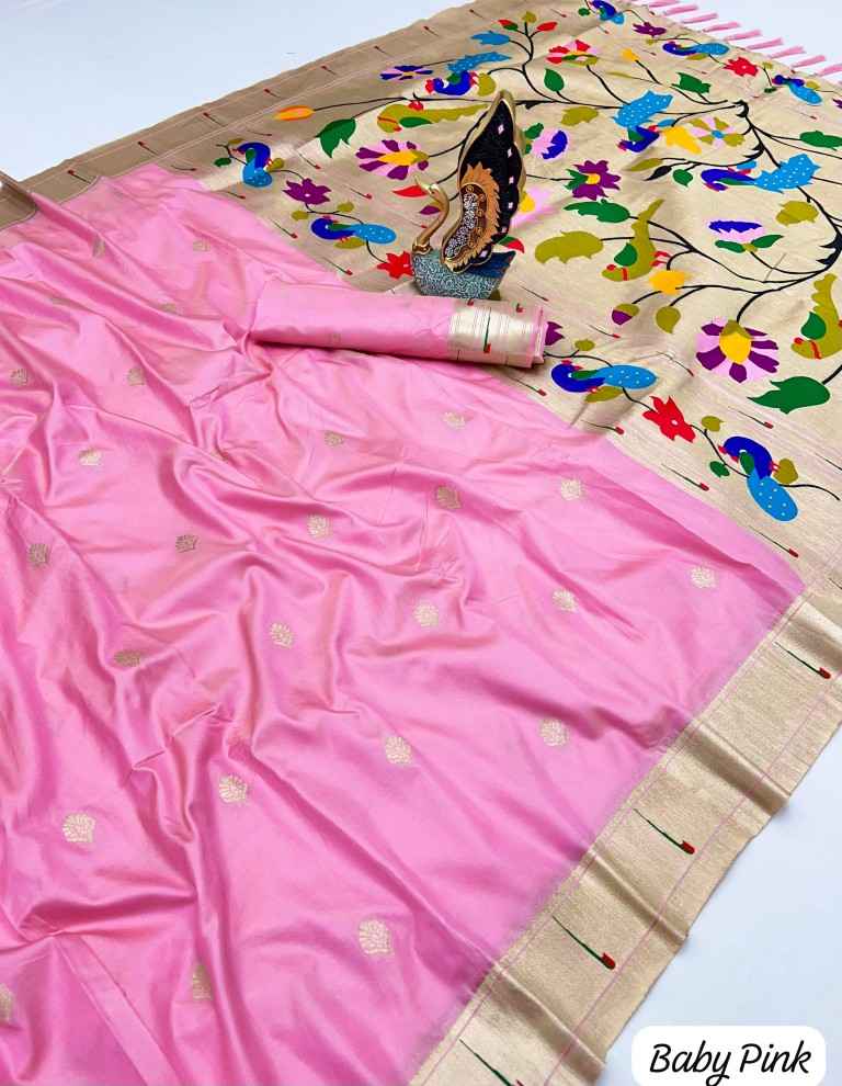 PETHANI SILK WITH GOLDEN ZARI & MEENAKARI THREADS SAREE WHOLESALE PRICE ...